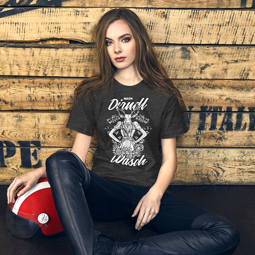 -MEIN DIRNDL IS IN DA WÄSCH- Kurzärmeliges Unisex-T-Shirt