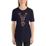 -HIRSCH AUS BLUMEN- Kurzärmeliges Unisex-T-Shirt