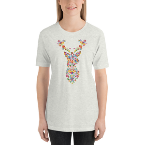 -HIRSCH AUS BLUMEN- Kurzärmeliges Unisex-T-Shirt