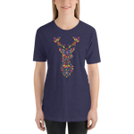 -HIRSCH AUS BLUMEN- Kurzärmeliges Unisex-T-Shirt