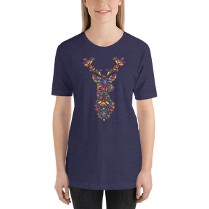 -HIRSCH AUS BLUMEN- Kurzärmeliges Unisex-T-Shirt