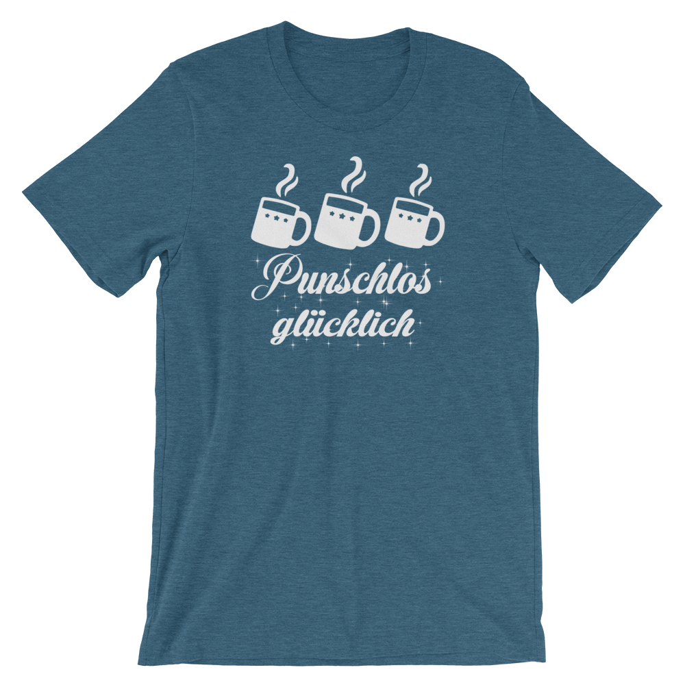 -PUNSCHLOS GLÜCKLICH- Kurzärmeliges Unisex-T-Shirt