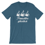 -PUNSCHLOS GLÜCKLICH- Kurzärmeliges Unisex-T-Shirt