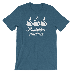 -PUNSCHLOS GLÜCKLICH- Kurzärmeliges Unisex-T-Shirt