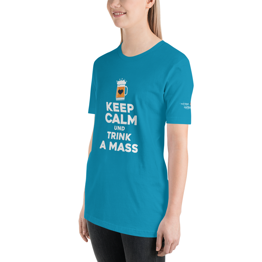 -KEEP CALM UND TRINK A MASS- Kurzärmeliges Unisex-T-Shirt