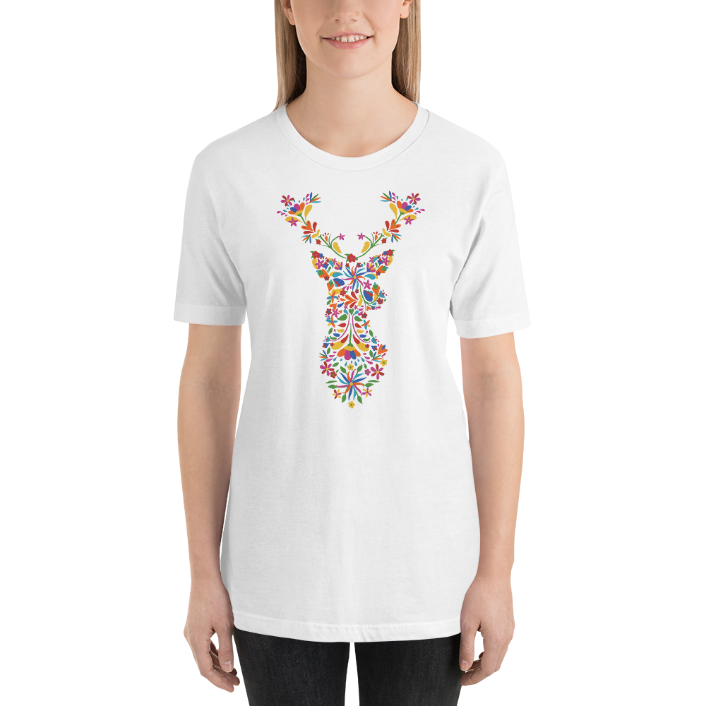 -HIRSCH AUS BLUMEN- Kurzärmeliges Unisex-T-Shirt