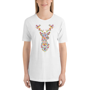 -HIRSCH AUS BLUMEN- Kurzärmeliges Unisex-T-Shirt