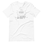 -OHNE HIRN BIST HOID EINFACH BLOß A DEPP- Kurzärmeliges Unisex-T-Shirt