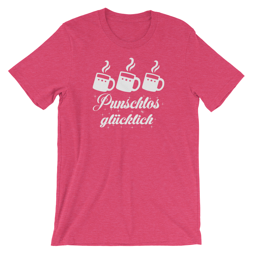 -PUNSCHLOS GLÜCKLICH- Kurzärmeliges Unisex-T-Shirt