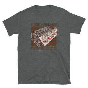 -ENGINES AND BEER- Kurzärmeliges Unisex-T-Shirt