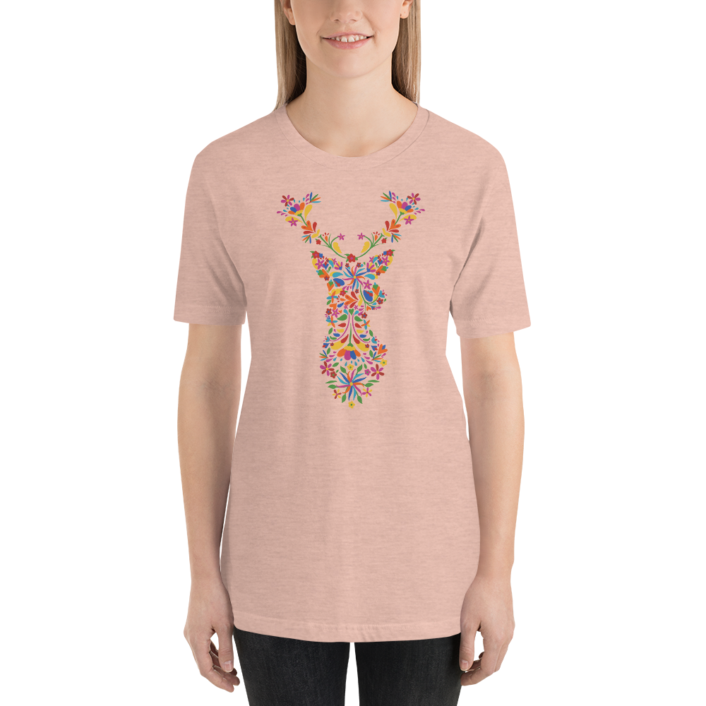 -HIRSCH AUS BLUMEN- Kurzärmeliges Unisex-T-Shirt