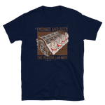 -ENGINES AND BEER- Kurzärmeliges Unisex-T-Shirt