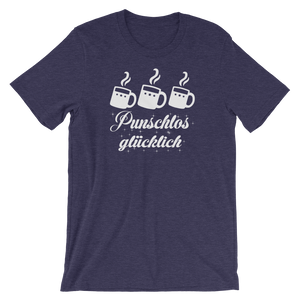 -PUNSCHLOS GLÜCKLICH- Kurzärmeliges Unisex-T-Shirt