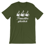 -PUNSCHLOS GLÜCKLICH- Kurzärmeliges Unisex-T-Shirt