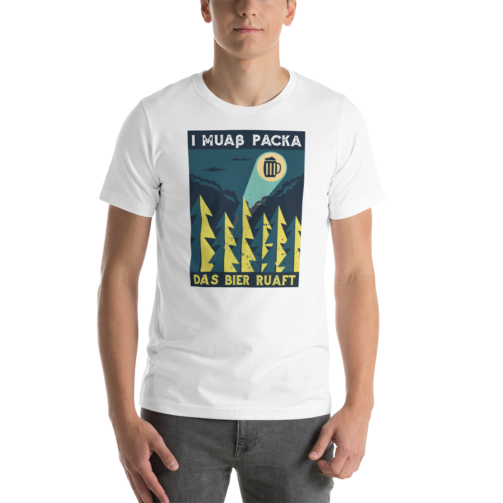 -DAS BIER RUAFT- Kurzärmeliges Unisex-T-Shirt