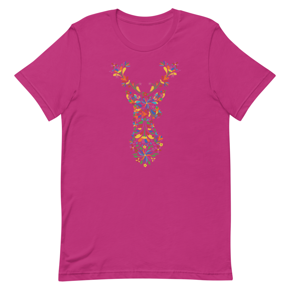 -HIRSCH AUS BLUMEN- Kurzärmeliges Unisex-T-Shirt