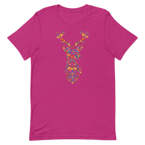 -HIRSCH AUS BLUMEN- Kurzärmeliges Unisex-T-Shirt