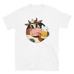 -KUH MIT MASSKRUG- Kurzärmeliges Unisex-T-Shirt