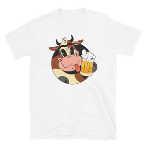 -KUH MIT MASSKRUG- Kurzärmeliges Unisex-T-Shirt