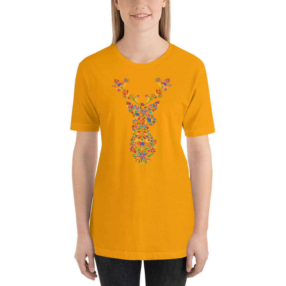 -HIRSCH AUS BLUMEN- Kurzärmeliges Unisex-T-Shirt