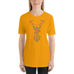 -HIRSCH AUS BLUMEN- Kurzärmeliges Unisex-T-Shirt