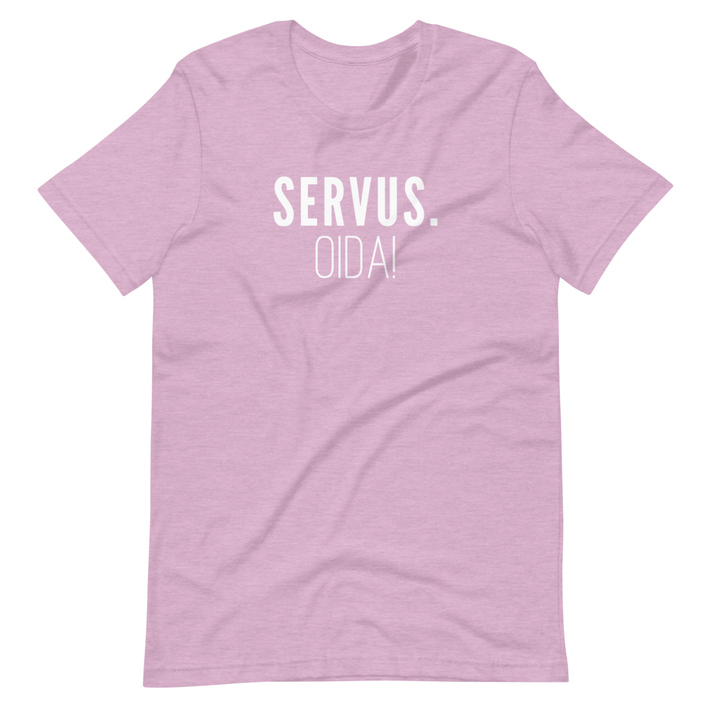 -SERVUS OIDA!- Kurzärmeliges Unisex-T-Shirt