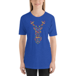 -HIRSCH AUS BLUMEN- Kurzärmeliges Unisex-T-Shirt