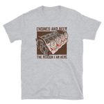 -ENGINES AND BEER- Kurzärmeliges Unisex-T-Shirt