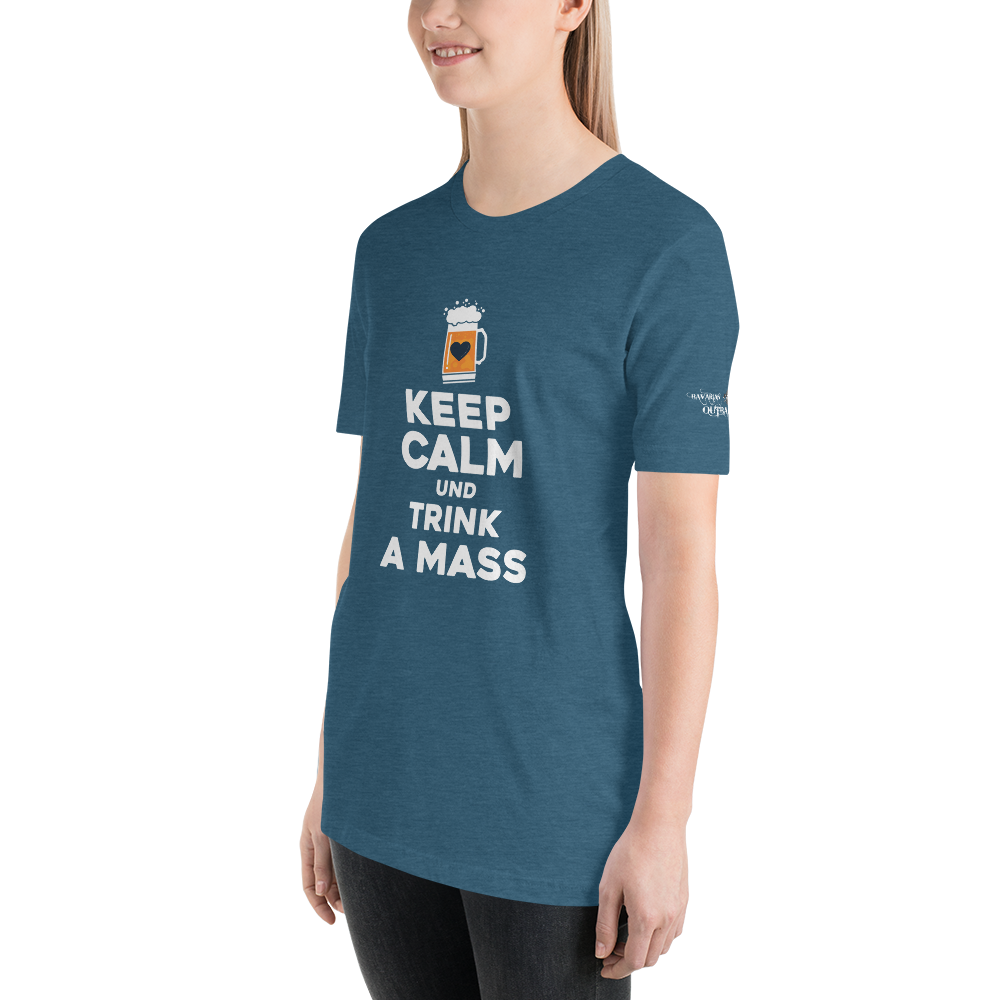 -KEEP CALM UND TRINK A MASS- Kurzärmeliges Unisex-T-Shirt