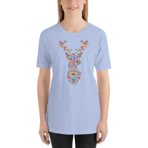 -HIRSCH AUS BLUMEN- Kurzärmeliges Unisex-T-Shirt