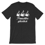 -PUNSCHLOS GLÜCKLICH- Kurzärmeliges Unisex-T-Shirt