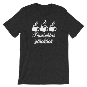 -PUNSCHLOS GLÜCKLICH- Kurzärmeliges Unisex-T-Shirt