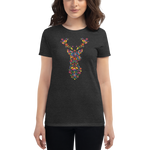 -HIRSCH AUS BLUMEN- Frauen Kurzärmeliges T-Shirt