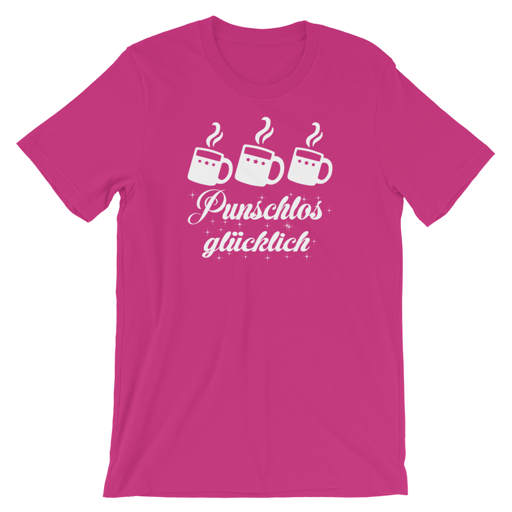 -PUNSCHLOS GLÜCKLICH- Kurzärmeliges Unisex-T-Shirt