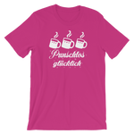 -PUNSCHLOS GLÜCKLICH- Kurzärmeliges Unisex-T-Shirt