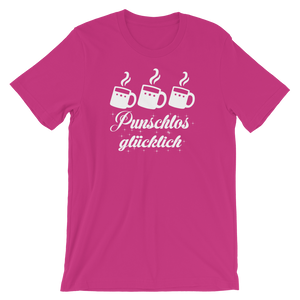 -PUNSCHLOS GLÜCKLICH- Kurzärmeliges Unisex-T-Shirt