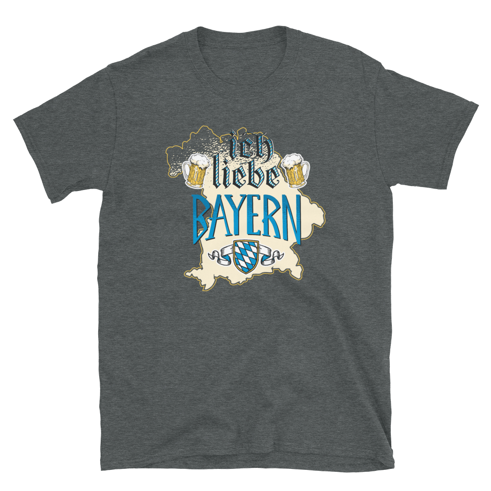 -ICH LIEBE BAYERN- Kurzärmeliges Unisex-T-Shirt