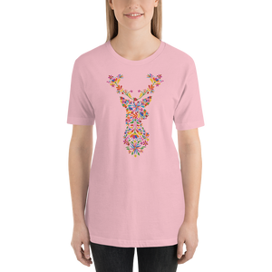 -HIRSCH AUS BLUMEN- Kurzärmeliges Unisex-T-Shirt